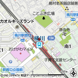 リパーク桶川駅前駐車場周辺の地図