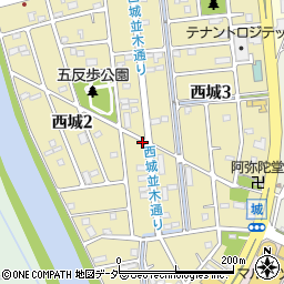 埼玉県蓮田市西城周辺の地図