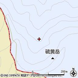 硫黄岳周辺の地図