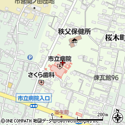 秩父市立病院周辺の地図