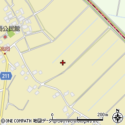 茨城県つくばみらい市高岡周辺の地図