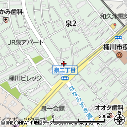 埼玉県桶川市泉周辺の地図