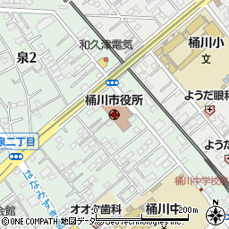 埼玉県桶川市周辺の地図