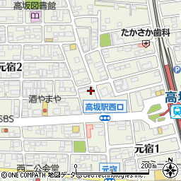 埼玉県東松山市元宿周辺の地図