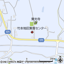 竹本地区集落センター周辺の地図