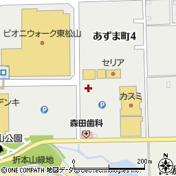 ジーユーライフガーデン東松山店駐車場周辺の地図