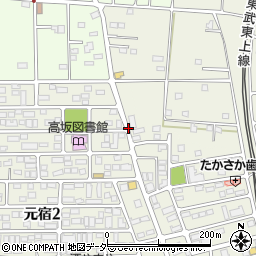 埼玉県東松山市元宿1丁目1周辺の地図
