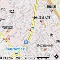 埼玉県桶川市北周辺の地図