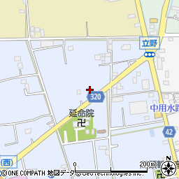 埼玉県春日部市立野418周辺の地図