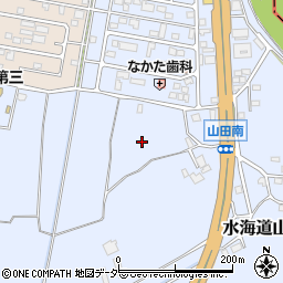 茨城県常総市水海道山田町周辺の地図