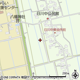 茨城県つくばみらい市日川周辺の地図