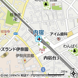 内宿駅前トイレ周辺の地図
