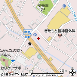 安楽亭 北本中丸店周辺の地図