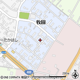 茨城県つくば市牧園周辺の地図