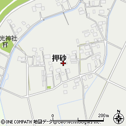 茨城県つくばみらい市押砂周辺の地図