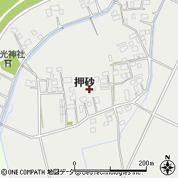 茨城県つくばみらい市押砂周辺の地図