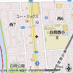 丸亀製麺白岡店周辺の地図