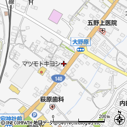 秩父大野原郵便局周辺の地図