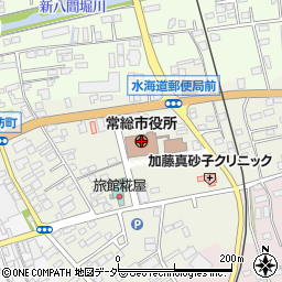 茨城県常総市周辺の地図