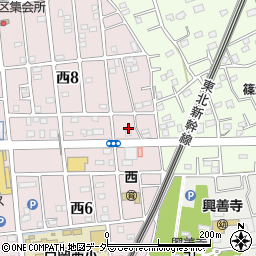 埼玉県白岡市西8丁目2周辺の地図