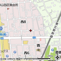 埼玉県白岡市西8丁目周辺の地図