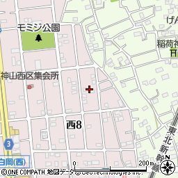 埼玉県白岡市西8丁目15周辺の地図