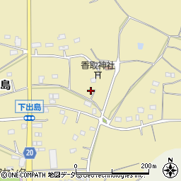茨城県坂東市下出島周辺の地図