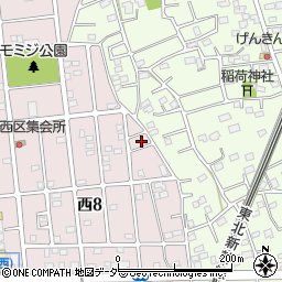 埼玉県白岡市西8丁目13周辺の地図