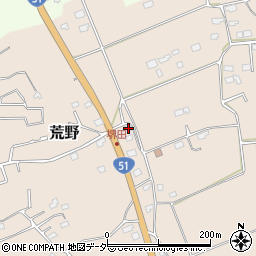 茨城県鹿嶋市荒野820-1周辺の地図