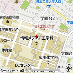 日本工業大学　体育館周辺の地図