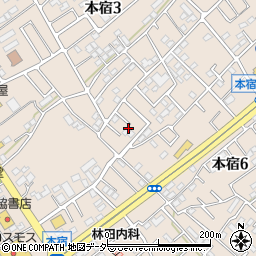 埼玉県北本市本宿周辺の地図