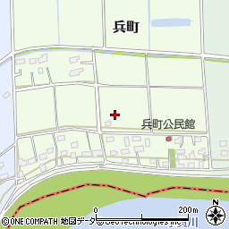 茨城県常総市兵町周辺の地図