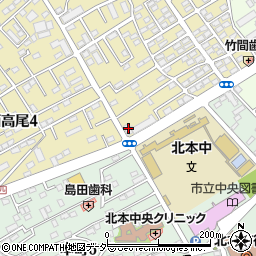 埼玉県北本市西高尾3丁目155周辺の地図