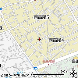 埼玉県北本市西高尾5丁目163周辺の地図