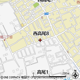 埼玉県北本市西高尾8丁目119周辺の地図