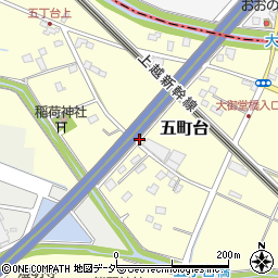 埼玉県桶川市五町台周辺の地図