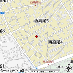 埼玉県北本市西高尾5丁目166周辺の地図