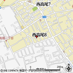 埼玉県北本市西高尾8丁目周辺の地図