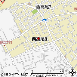 埼玉県北本市西高尾8丁目107周辺の地図