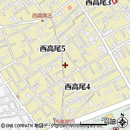 埼玉県北本市西高尾5丁目202周辺の地図