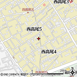埼玉県北本市西高尾5丁目189周辺の地図