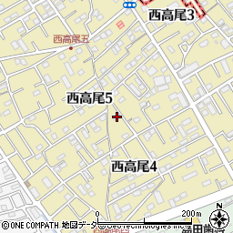 埼玉県北本市西高尾5丁目200周辺の地図
