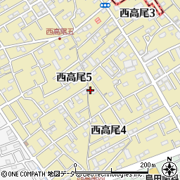 埼玉県北本市西高尾5丁目198周辺の地図