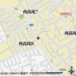 埼玉県北本市西高尾8丁目160周辺の地図