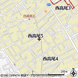 埼玉県北本市西高尾5丁目140周辺の地図