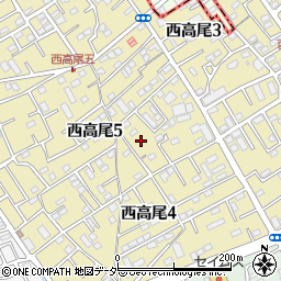 埼玉県北本市西高尾5丁目221周辺の地図