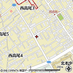 埼玉県北本市西高尾3丁目102周辺の地図