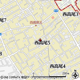 埼玉県北本市西高尾5丁目110周辺の地図