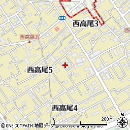 埼玉県北本市西高尾5丁目223周辺の地図