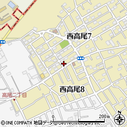 埼玉県北本市西高尾7丁目132周辺の地図